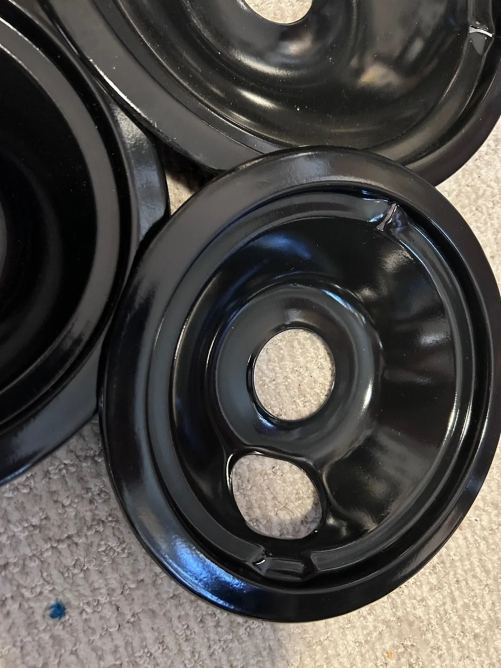 Black Replacement Stove Drip Pans - Set of 3